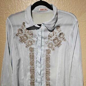Johnny Was XL Rayon Snap Button Shirt